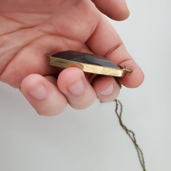 Pendant Black Necklace Sparkle Glitter Chain Facet - Picture 6 of 8